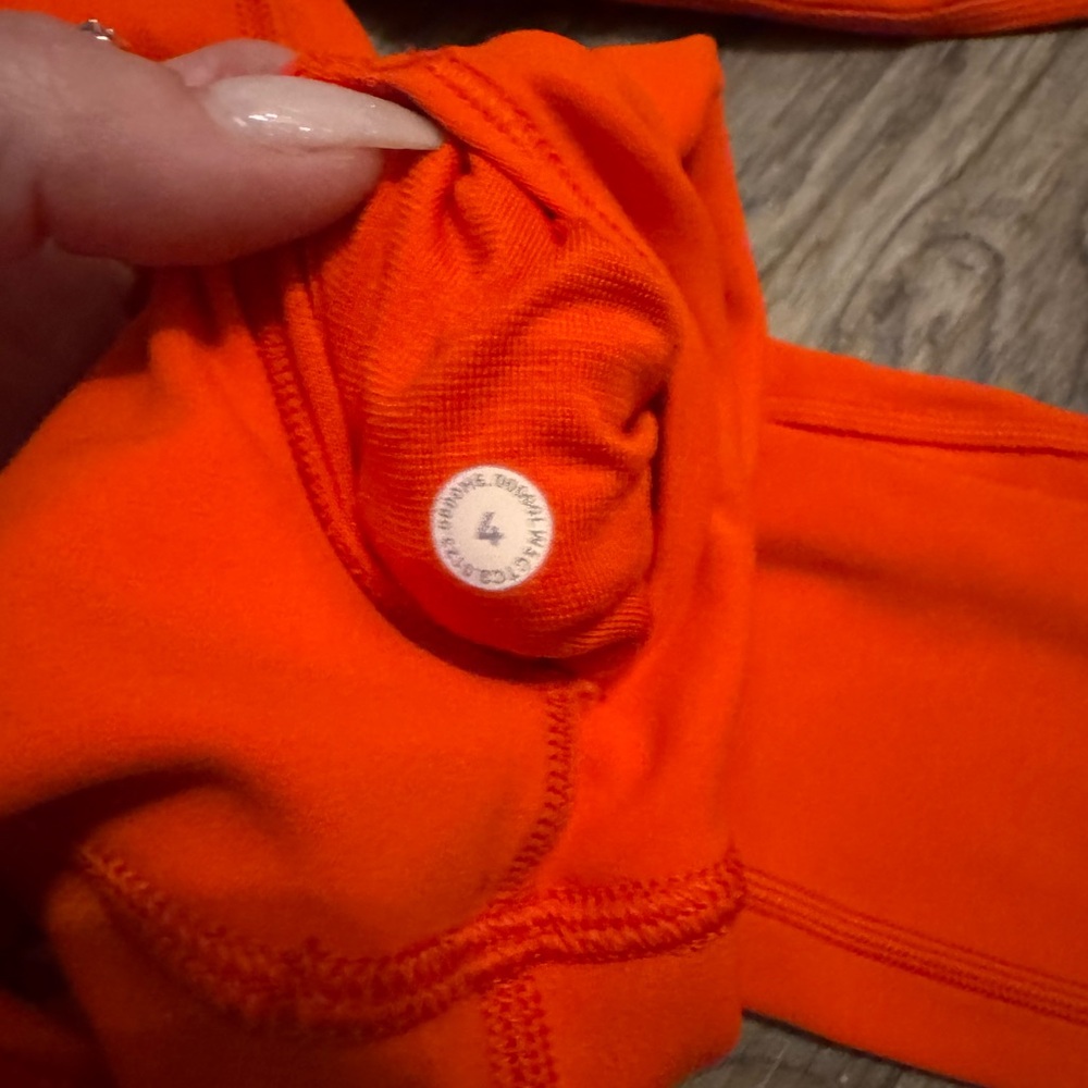 Lululemon Double Lined Orange High Rise Leggings Ankle Length - Picture 4 of 4